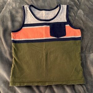 Carter's Navy and Olive Striped Tank Top